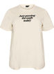 T-shirt i bomull med texttryck, Vit, Packshot image number 0
