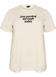 T-shirt i bomull med texttryck, Vit