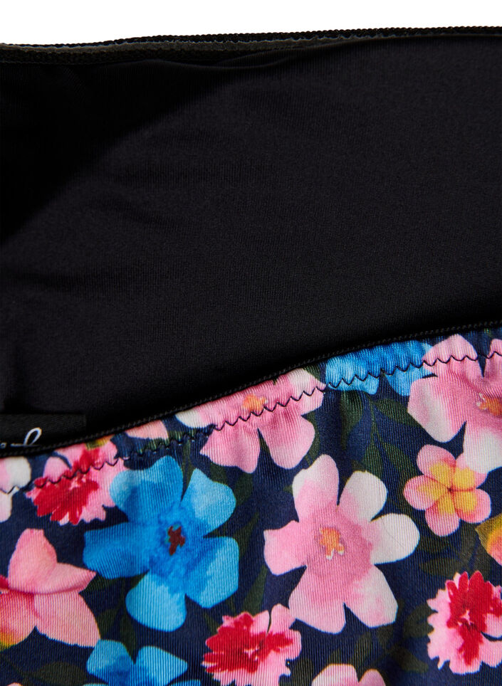 Bandeaubikinitopp med blommor, Rosa, Packshot image number 3