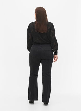 Ellen bootcut jeans med hög midja, Grey Denim, Model image number 1