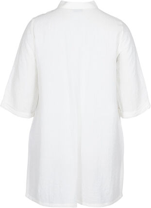 Lång skjorta med 3/4-ärmar, Bright White, Packshot image number 1