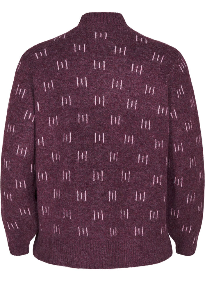 Stickad blus med mönster och hög hals, Potent P. Mel. Comb, Packshot image number 1