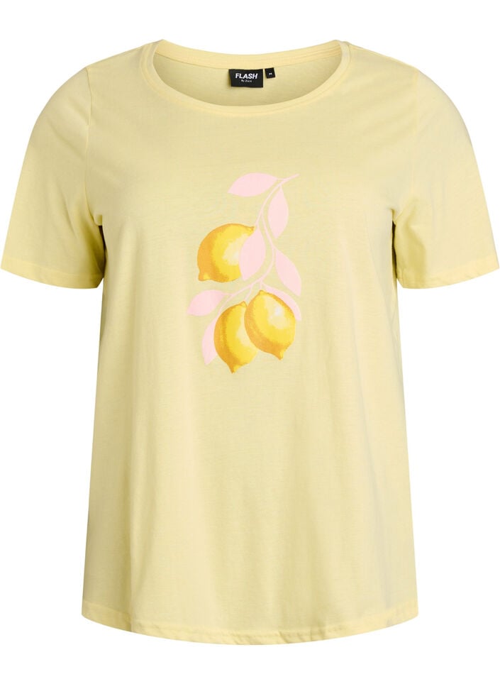 T-shirt med tryck, Gul, Packshot image number 0