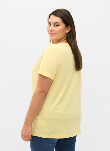 T-shirt i bomull med tryck, Pale Banana Shine, Model image number 1