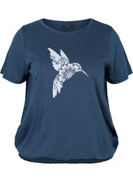 T-shirt i ekologisk bomull med smock, NavyBlazer Acid Bird