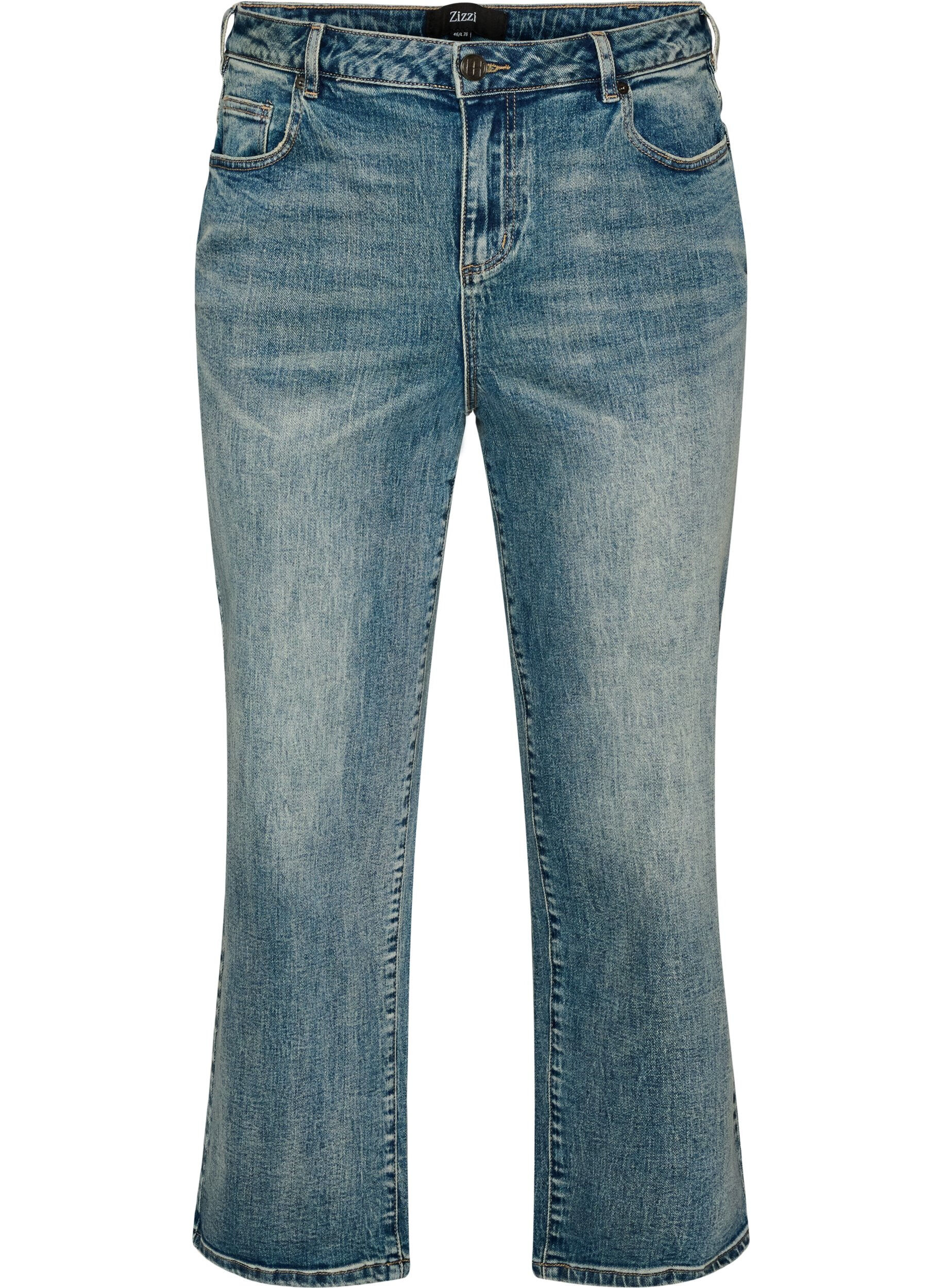 ZizziKiana l&auml;tt slitna jeans med rak passform, Bl&aring;, Packshot image number 0