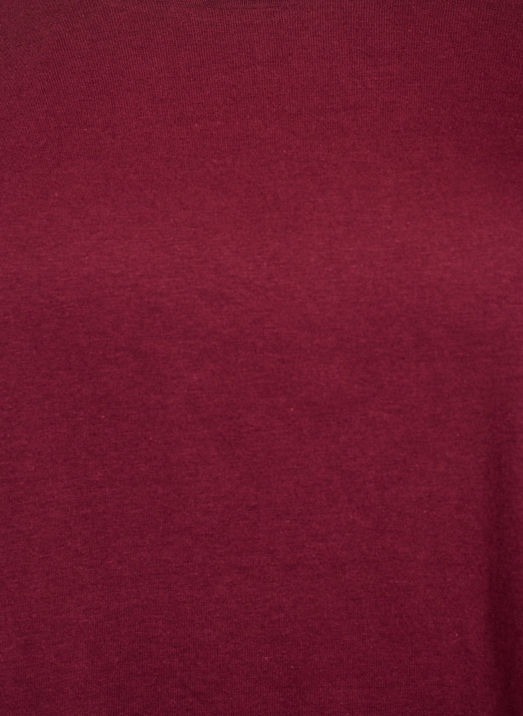 ZizziKort&auml;rmad t-shirt i bomullsblandning, M&ouml;rk Bordeaux, Packshot image number 2