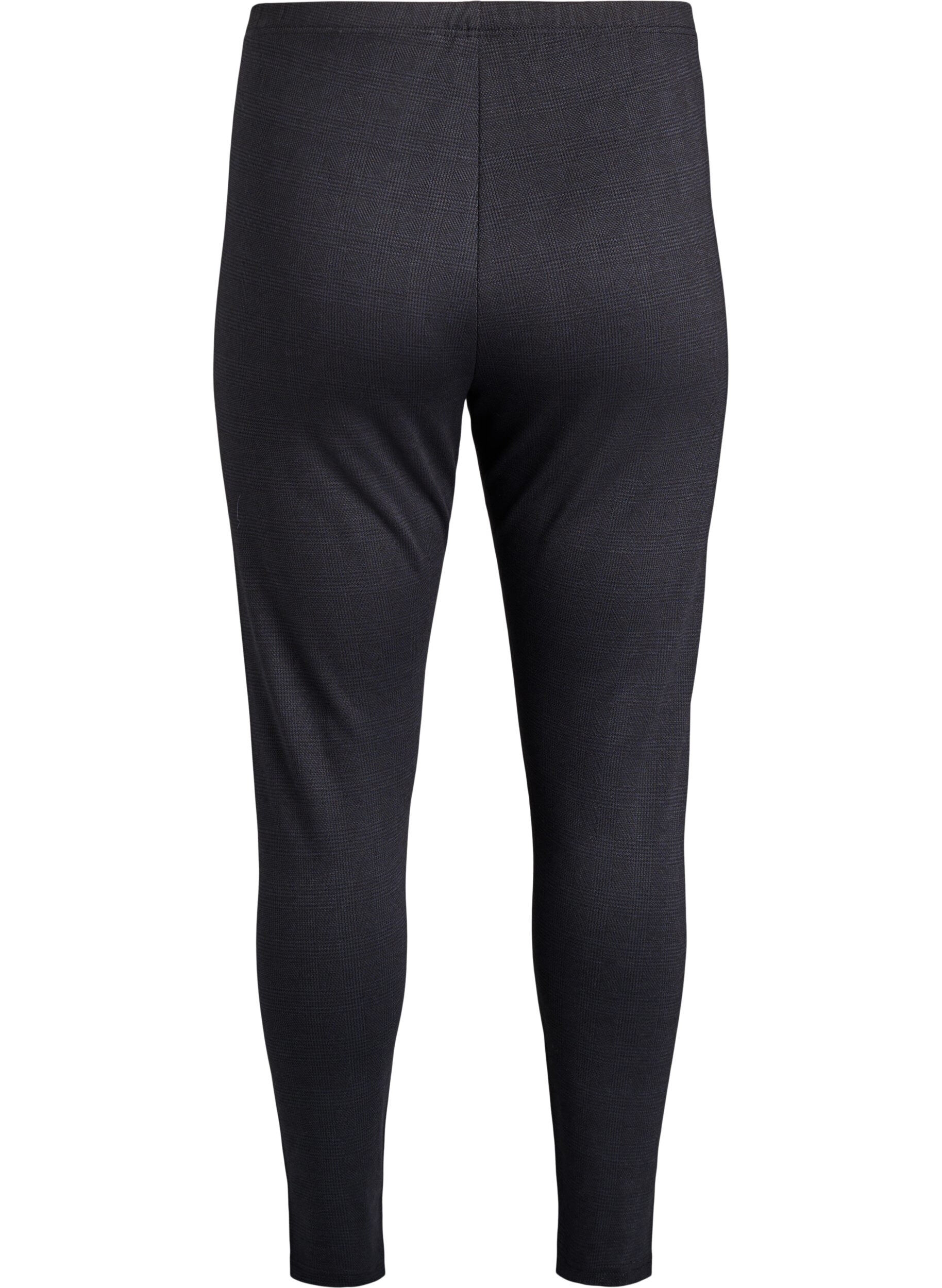 Zizzi Leggings med normal midja och m&ouml;nster, Svart, Packshot image number 1