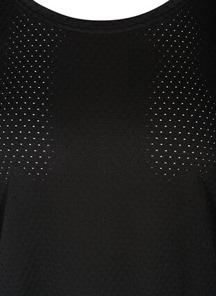 T-shirt i tyg med struktur, Black, Packshot image number 2