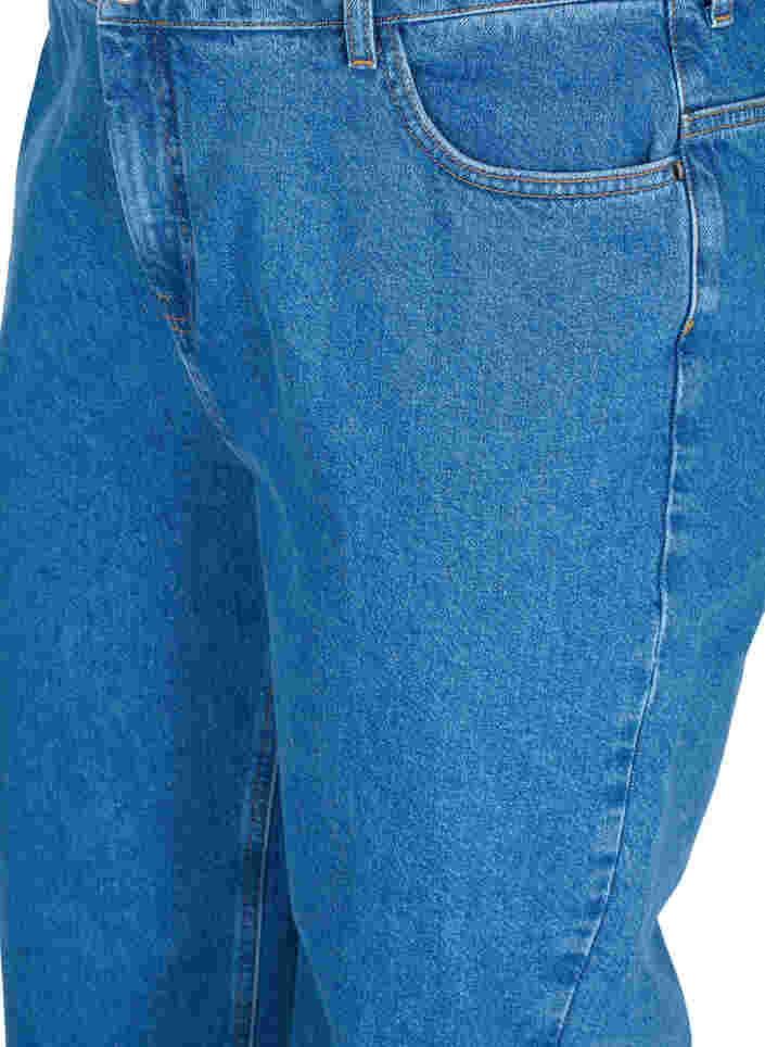 Raka jeans med hög midja, Blue denim, Packshot image number 2