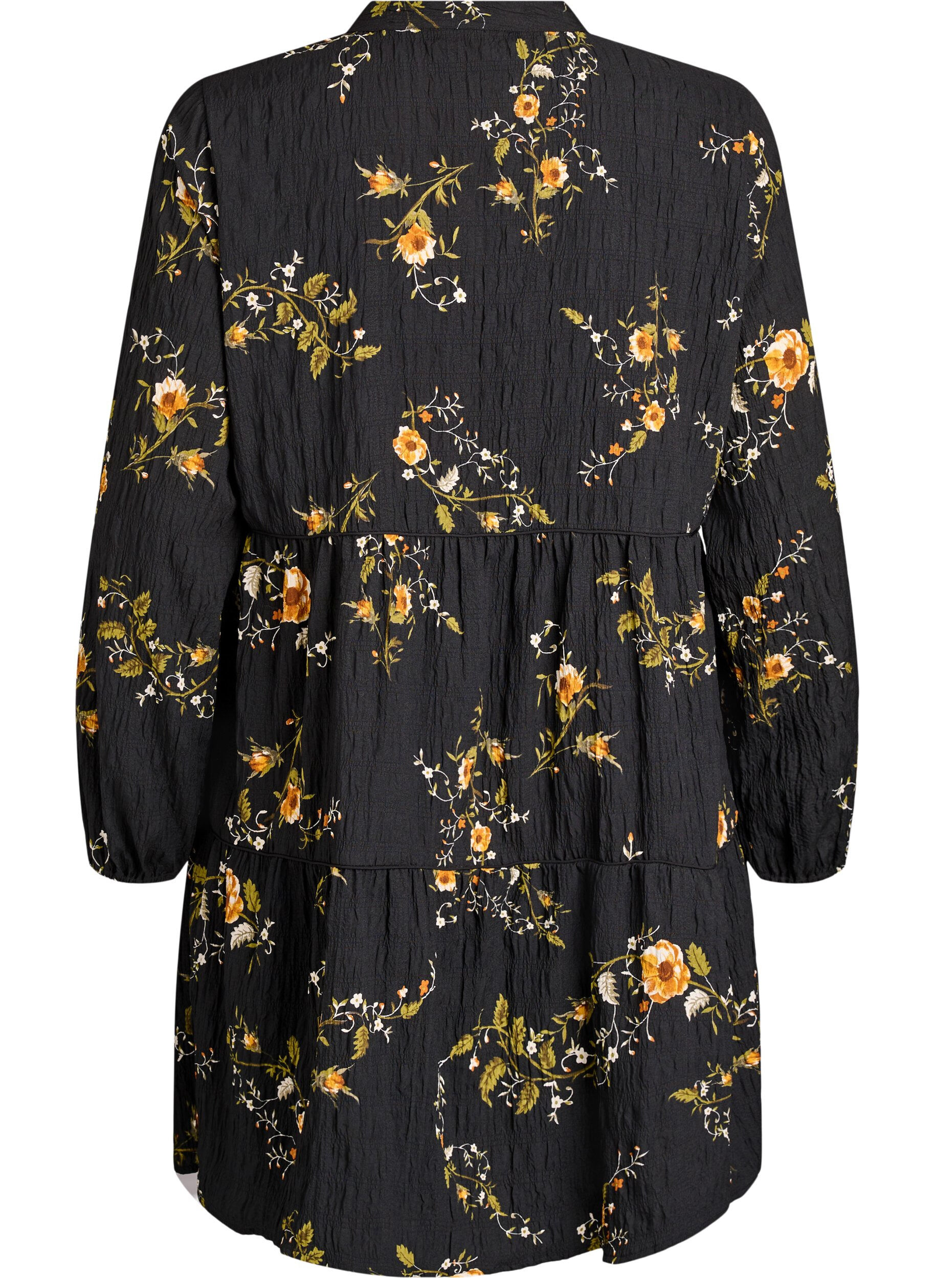ZizziKl&auml;nning med blommigt tryck och knytning, Svart, Packshot image number 1
