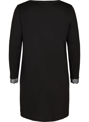 Klänning med långa ärmar, Black , Packshot image number 1
