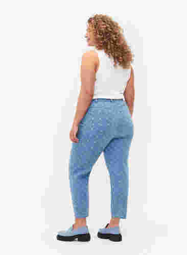 Mom fit Mille jeans med tryck, Light blue denim, Model image number 1