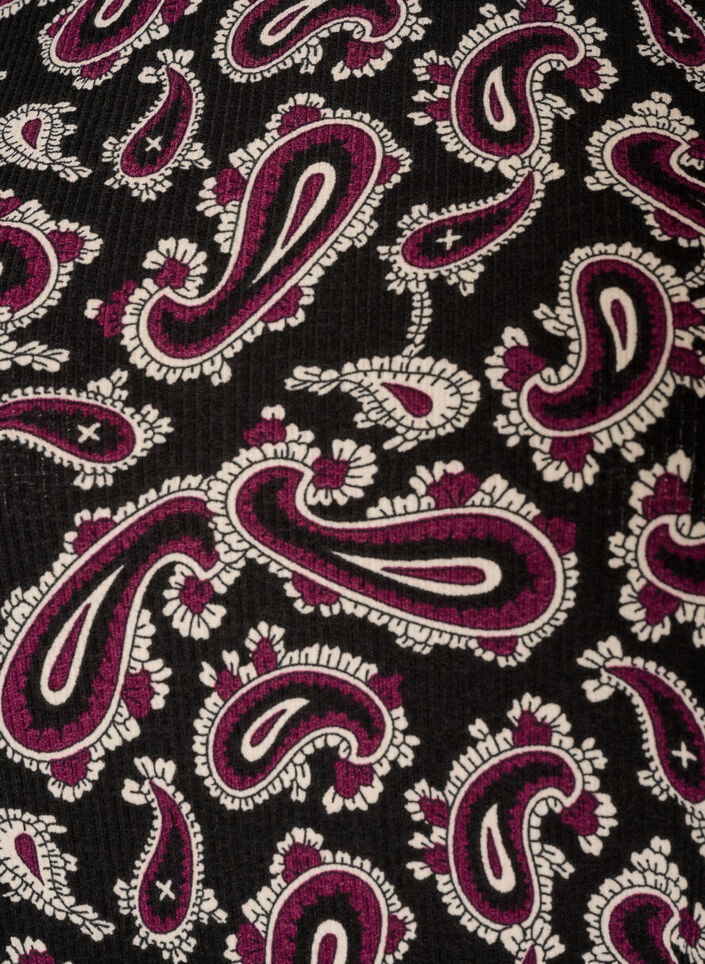 Blus med l&aring;nga &auml;rmar och paisleym&ouml;nster, M&ouml;rk Bordeaux, Packshot image number 2