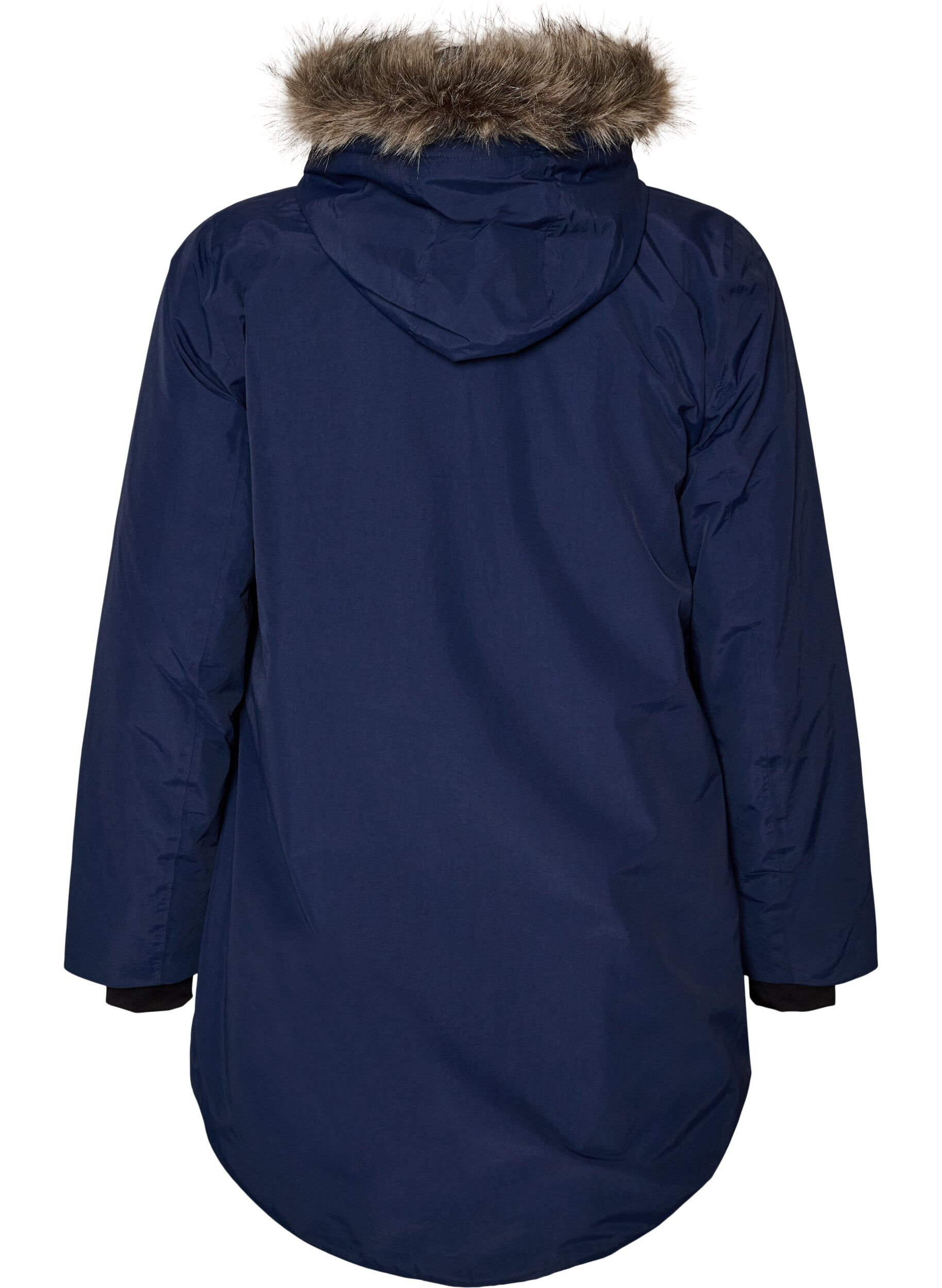 ZizziVattent&auml;t parkas med huva, Bl&aring;, Packshot image number 1
