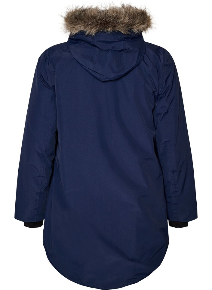 Vattent&auml;t parkas med huva, Bl&aring;, Packshot image number 1