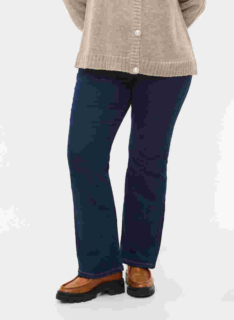 Ellen bootcut jeans med hög midja, Unwashed, Model image number 2