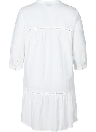 A-linjeformad klänning i bomull, Bright White, Packshot image number 1