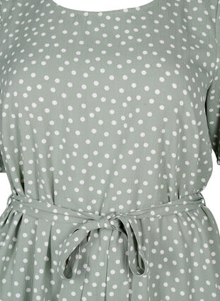 FLASH - Kortärmad klänning med skärp, Iceberg Green Dot, Packshot image number 2