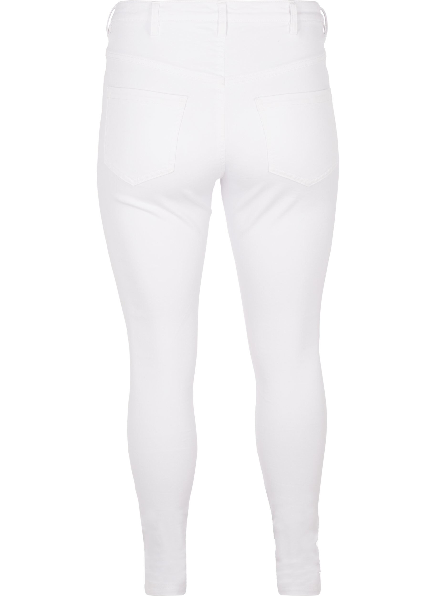 ZizziSuper slim Amy jeans med h&ouml;g midja, White, Packshot image number 1
