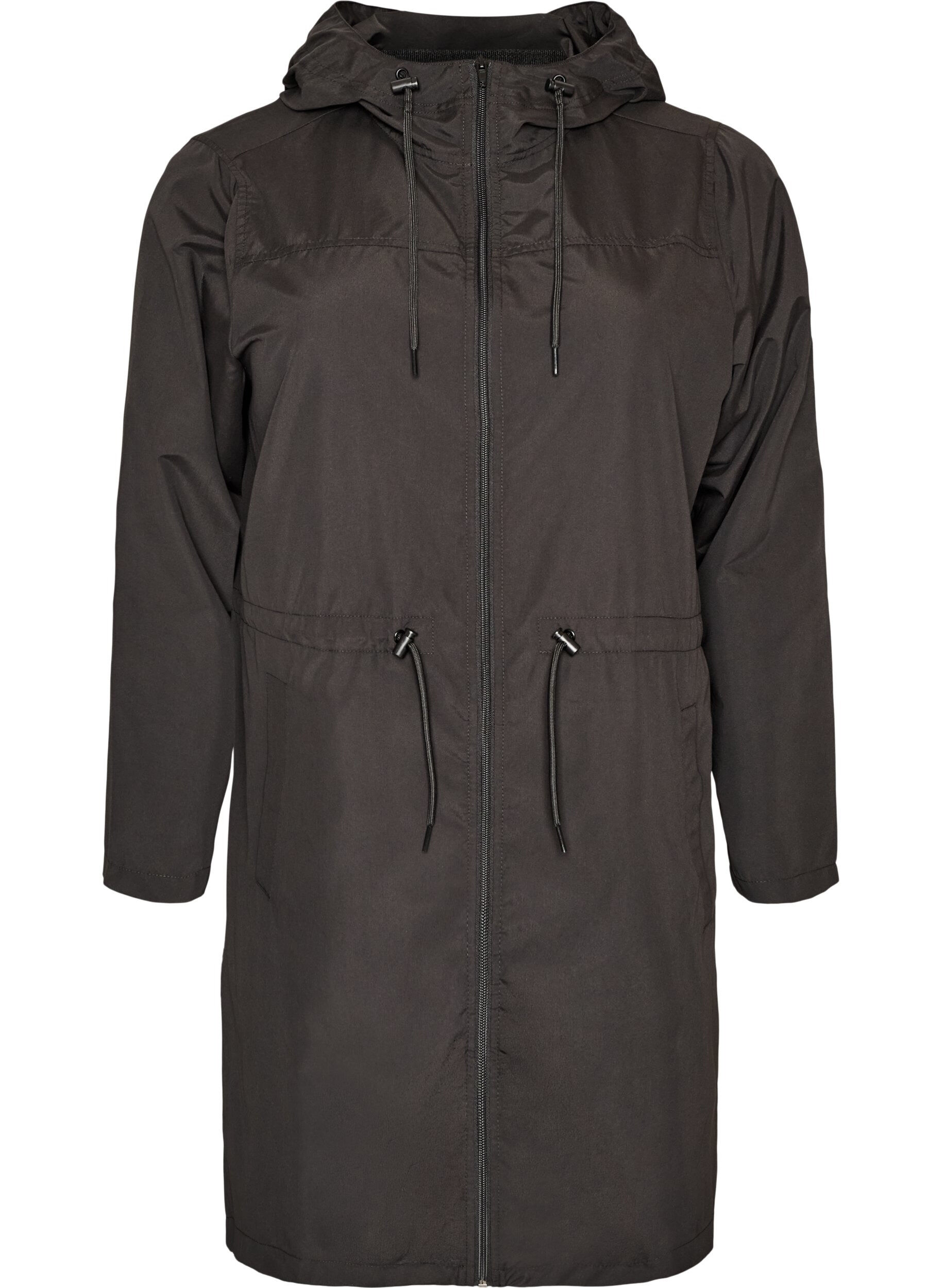 ZizziL&auml;ttviktig parkas med huva, Svart, Packshot image number 0