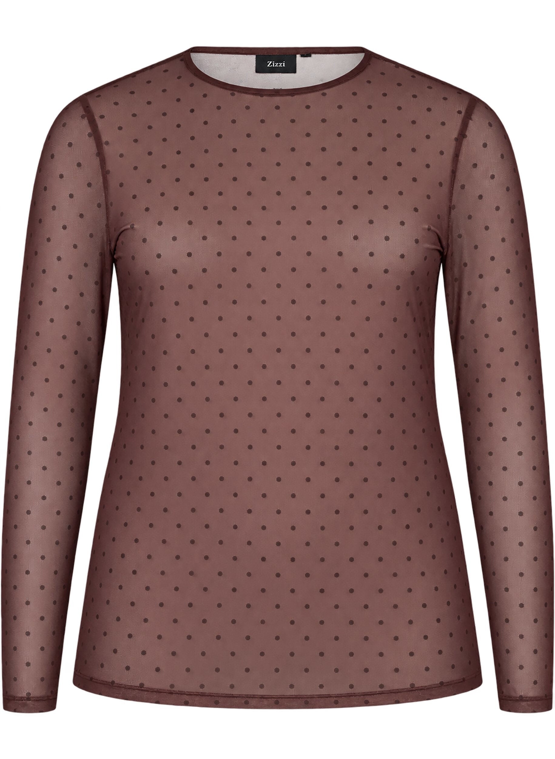 Blus i mesh med tryck