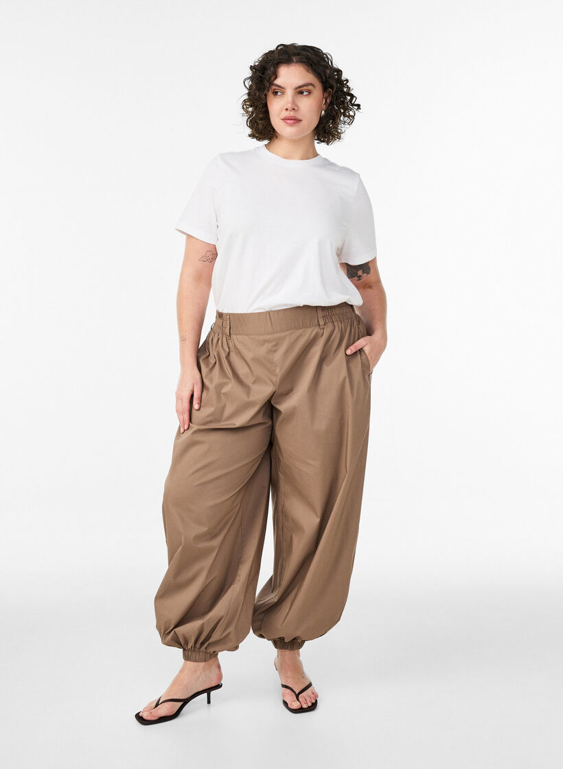 T-shirt i bomull med tryck, Vit, Model image number 1