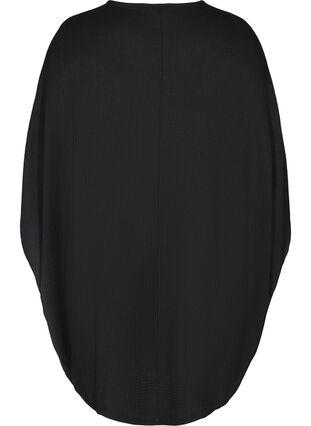 Enfärgad klänning med struktur, Black, Packshot image number 1