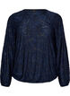 Skir blus med blommig textur och l&aring;nga &auml;rmar, Bl&aring;, Packshot image number 0