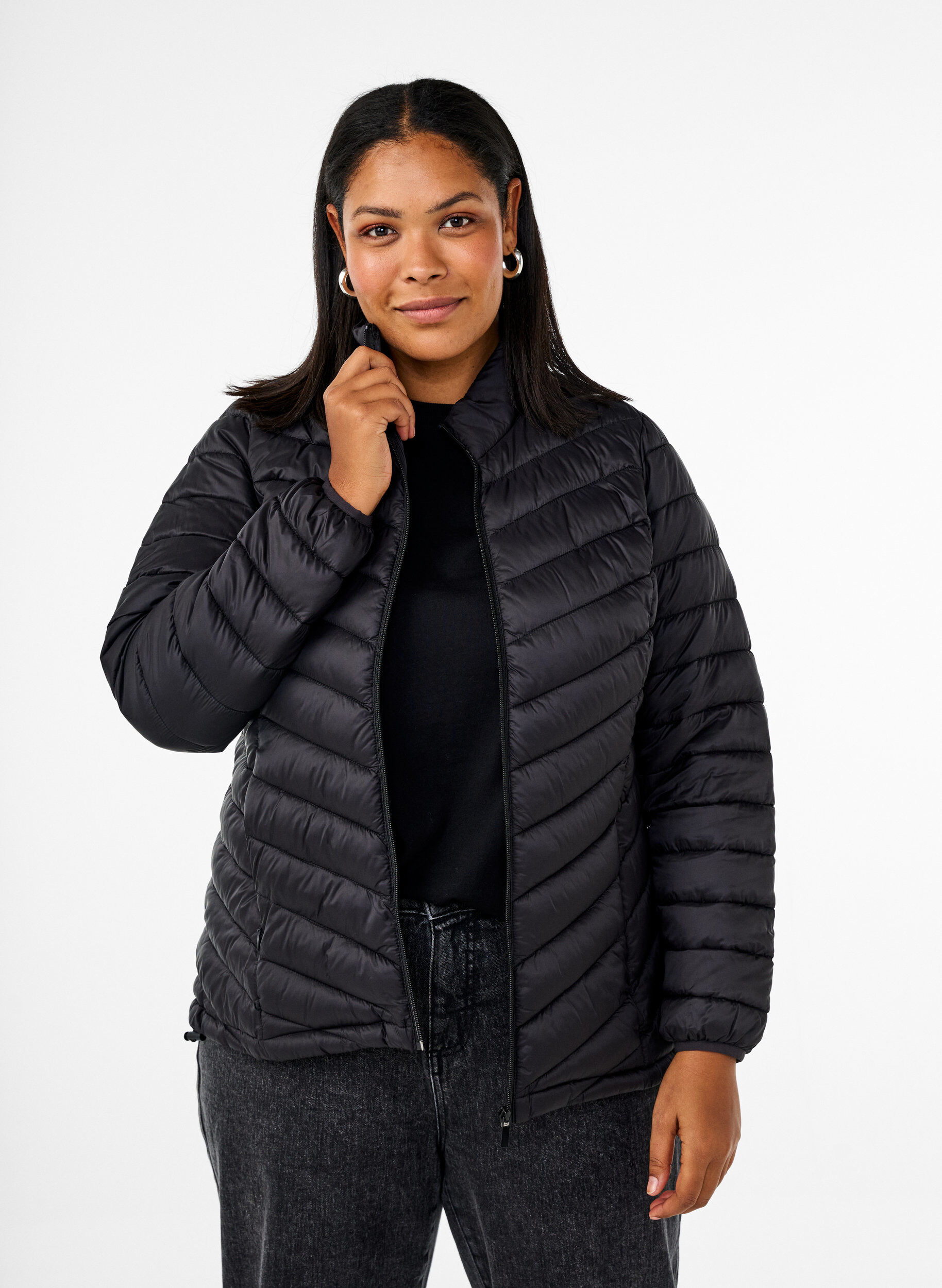 L&auml;ttviktsjacka med fickor, Svart, Model