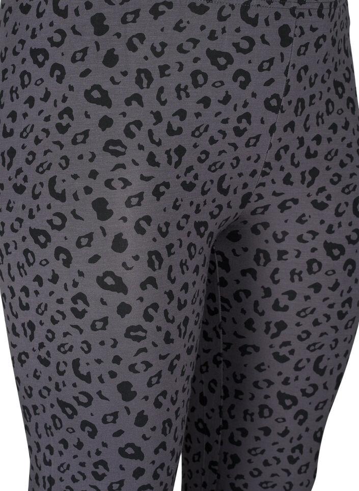 Viskos leggings med leopardmönster, Grå, Packshot image number 2
