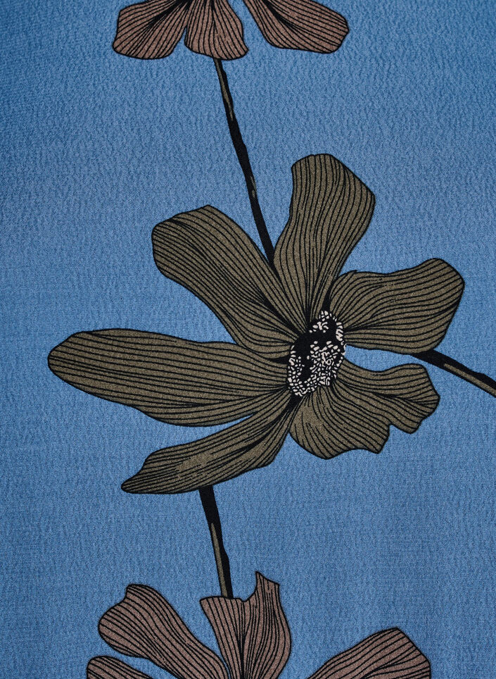 Långärmad tunika med skärning, Blå, Packshot image number 3