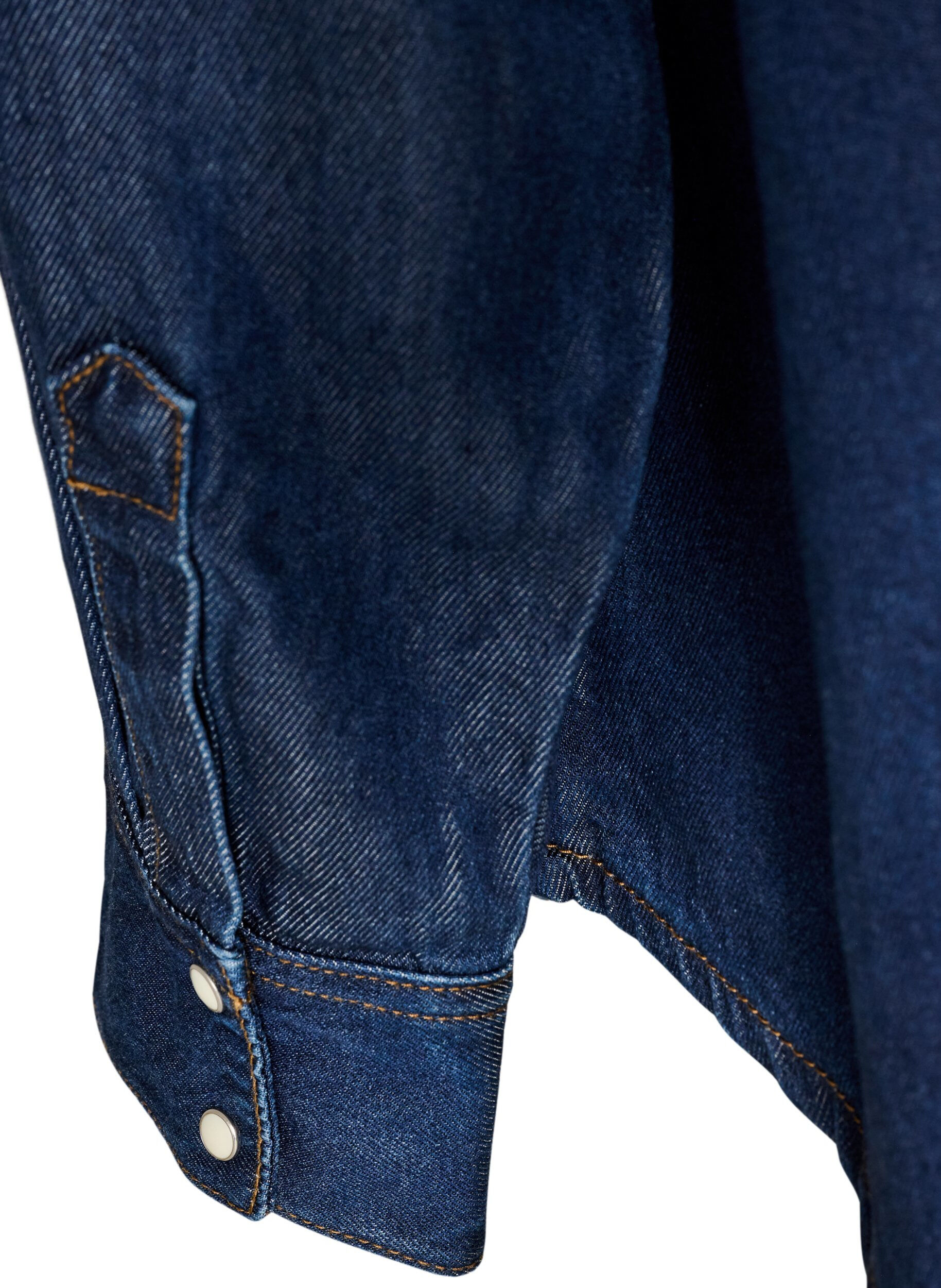 ZizziJeansskjorta i lyocell med tryckknappar, Bl&aring;, Packshot image number 3