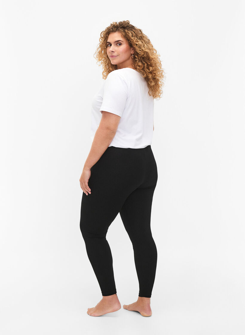 2-pack leggings i bomull, Svart, Model image number 2