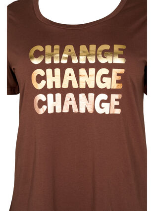 T-shirt i bomull med korta ärmar, Chestnut Change, Packshot image number 2