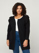 Stickad cardigan med volanger och fickor, Black, Model image number 0