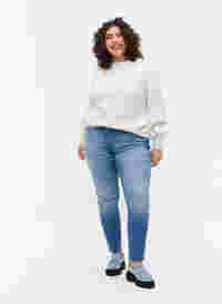 Emily jeans i slim fit med normalhög midja , Blue denim, Model