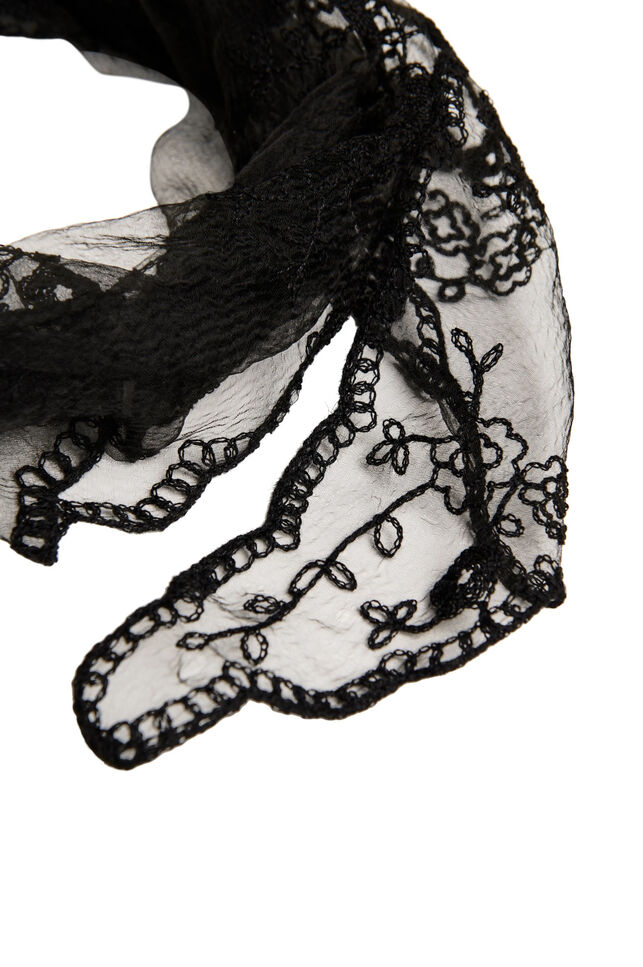 Trekantig spets&shy;sjal, Svart, Packshot image number 1