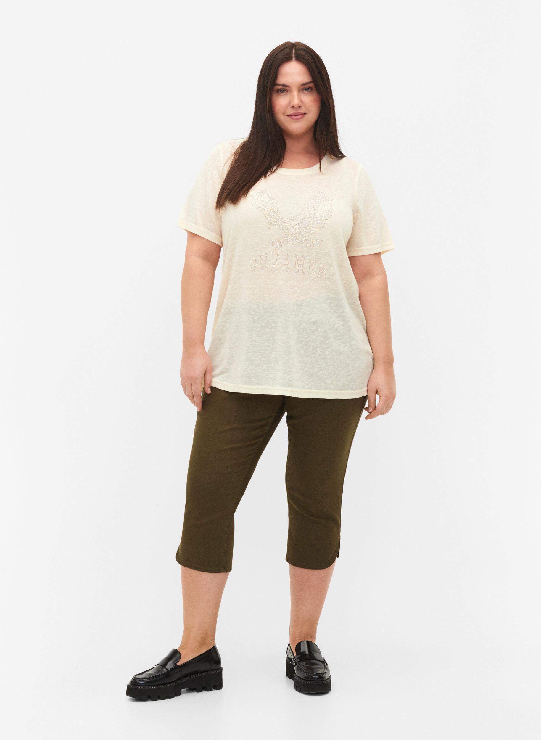 Zizzi Knickers i bomullsblandning med tight passform, Ivy Green, Model image number 0