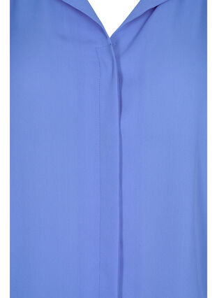 Enfärgad skjorta med V-ringning, Ultramarine, Packshot image number 2