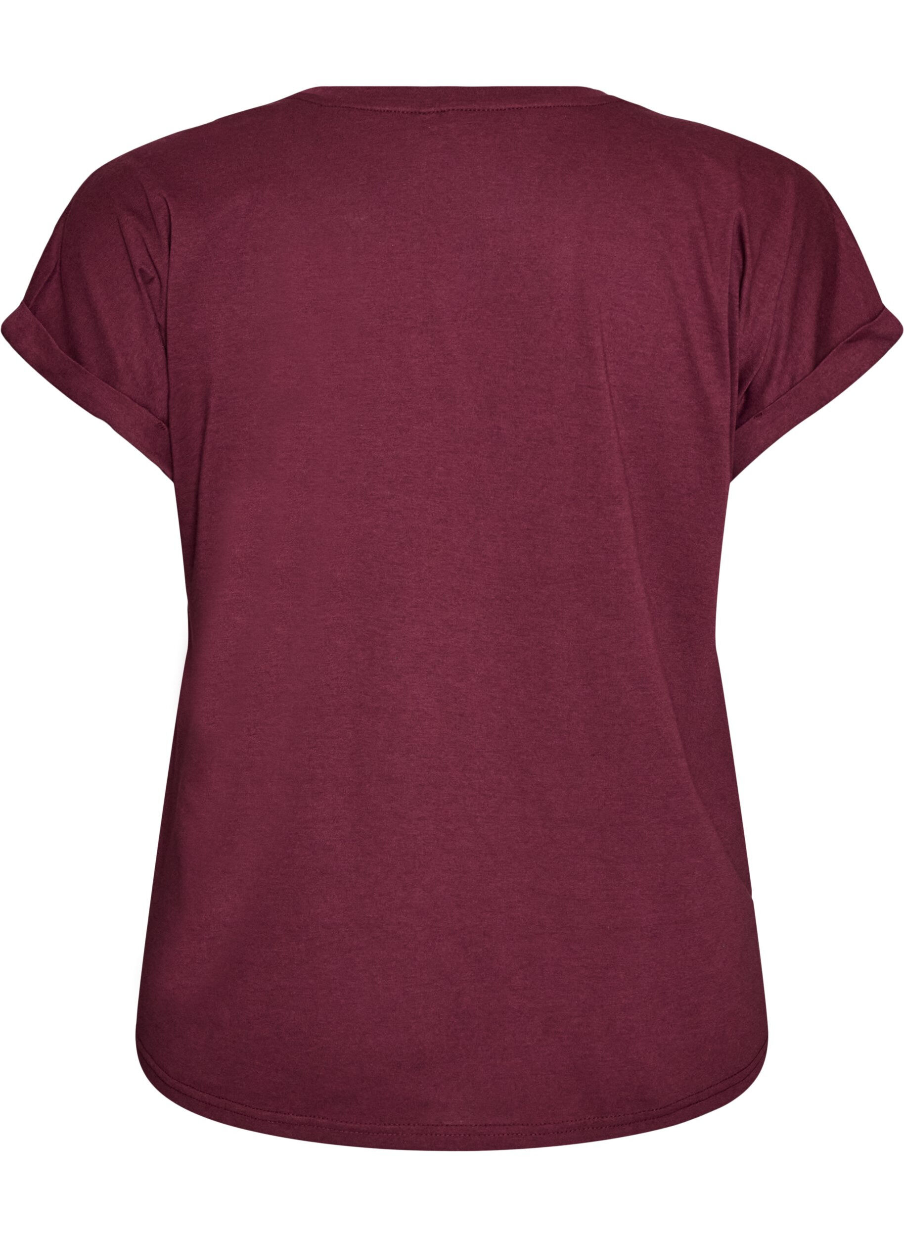 ZizziKort&auml;rmad t-shirt i bomullsmix, R&ouml;d, Packshot image number 1