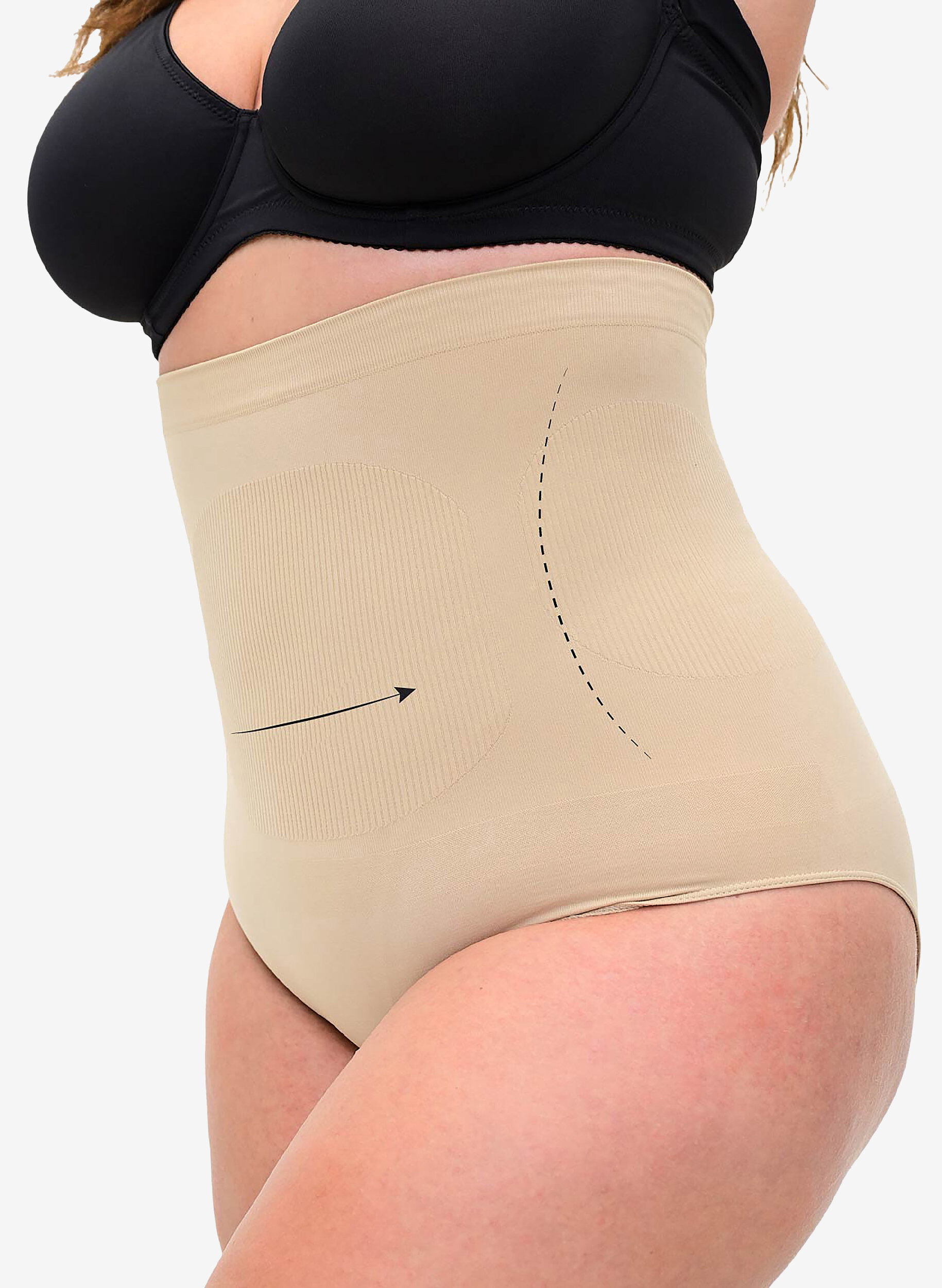 Shapewear trosa med h&ouml;g midja, Beige, Model