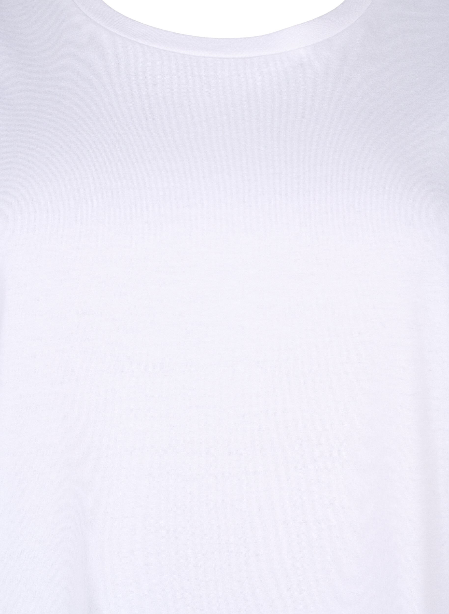 Zizzi Blus i ekologisk bomull med broderie anglaise-&auml;rmar, Bright White, Packshot image number 2