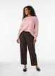 Stickad blus med rund halsringning, Rosa, Model image number 1