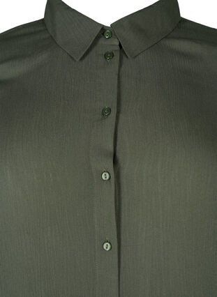 Lång viskosskjorta med långa ärmar, Thyme, Packshot image number 2