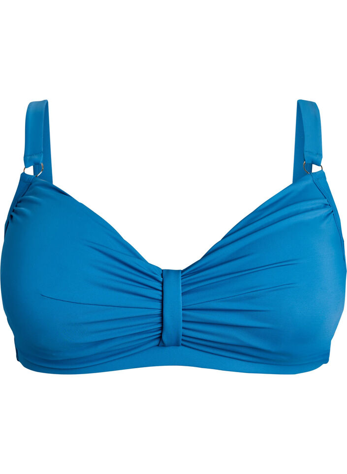 Bikini-bh med bygel och drapering, Bl&aring;, Packshot image number 0