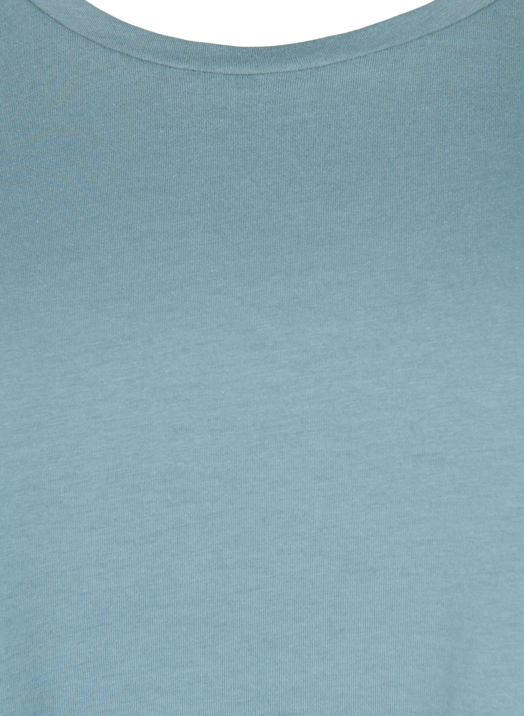 Zizzi Kort&auml;rmad t-shirt i bomullsmix, Bl&aring;, Packshot image number 2