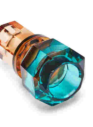 Ljusstake i kristall, Peach/Petrol Comb, Packshot image number 2