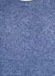 Melerad stickad blus med rund hals, Blå, Packshot image number 2