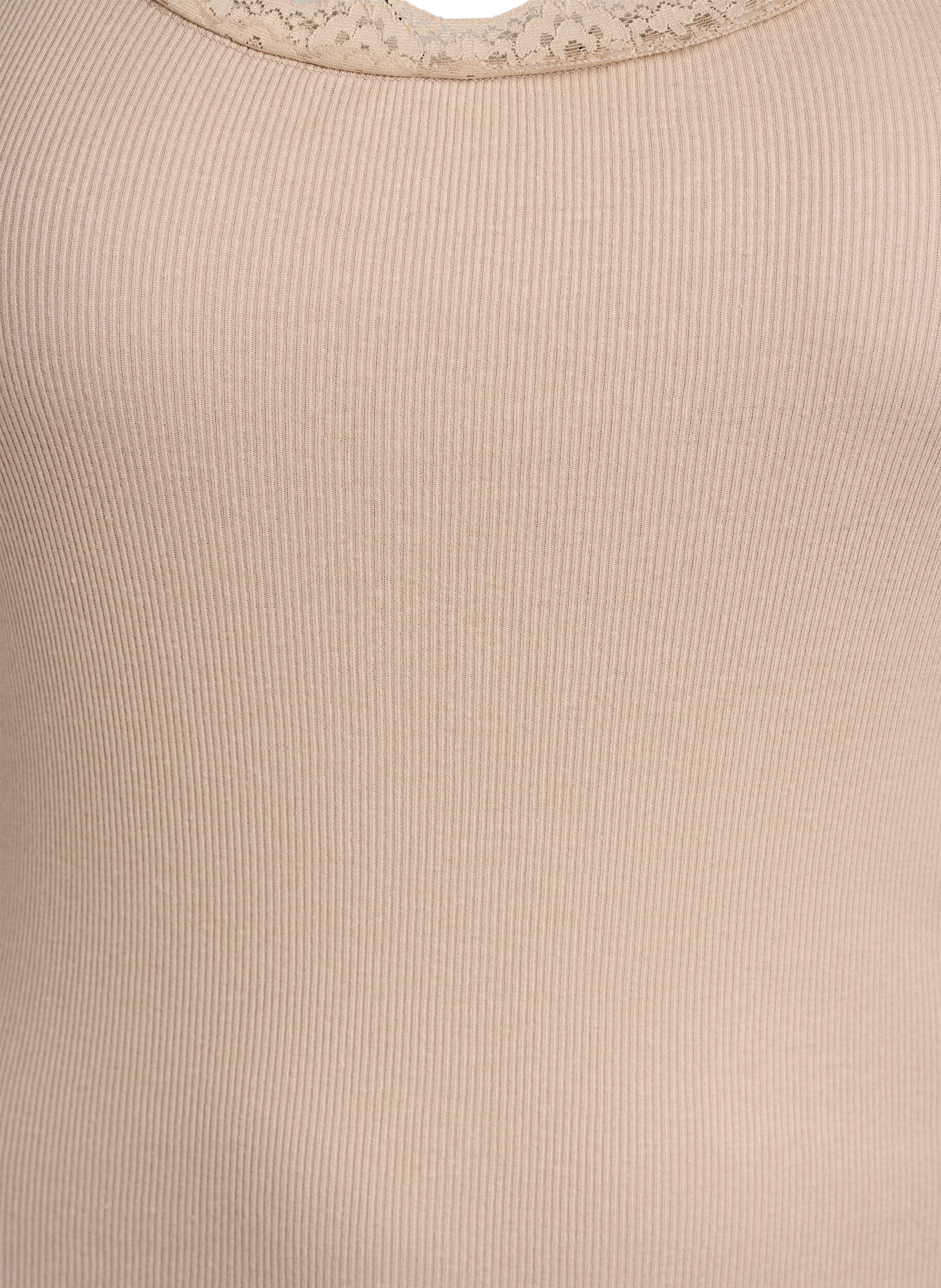 ZizziTopp med spetskant, Beige, Packshot image number 2